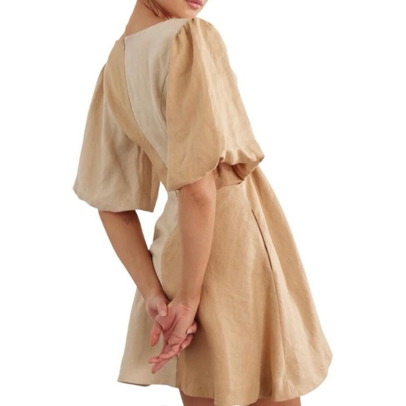 SOVERE - Duet Mini Dress with cutouts - 100% Linen - Small - Picture 4 of 6